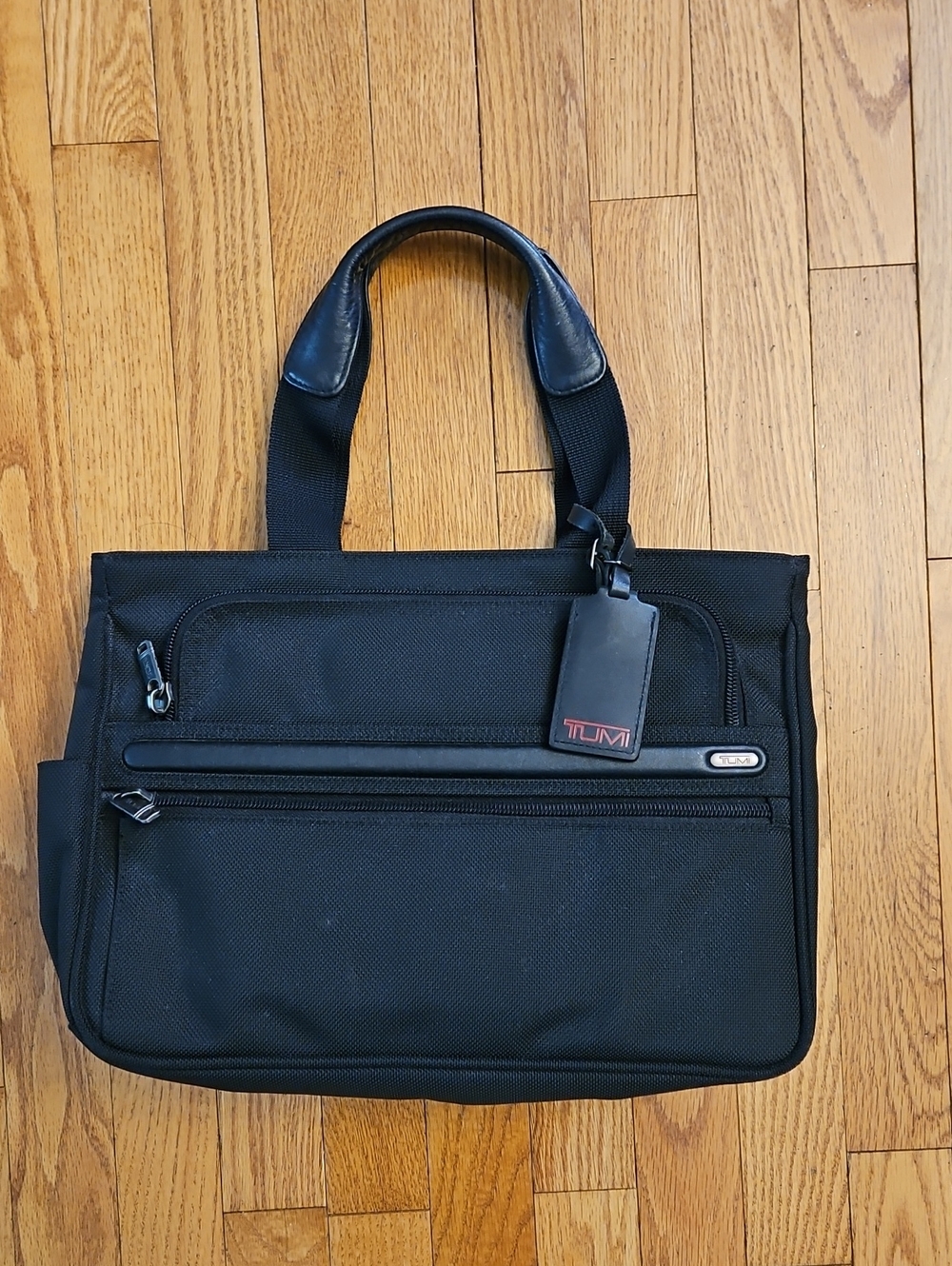 Tumi Black Tote with Leather Trim